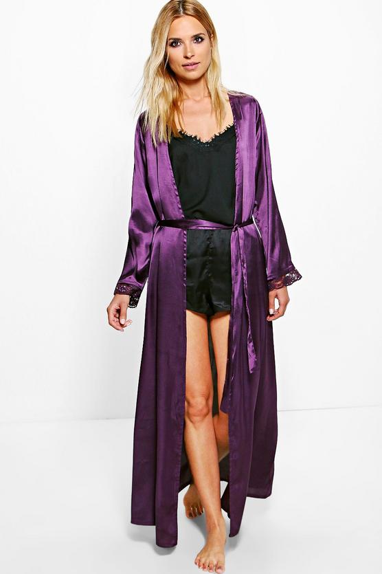 Paige Maxi Lace Sleeve Kimono Robe